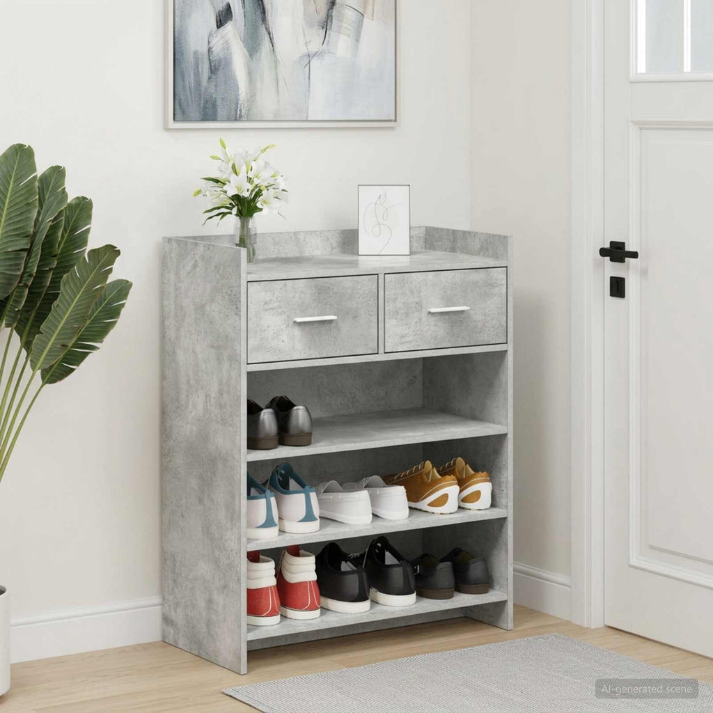 vidaXL Szafka na buty z szufladą Betonowy szary 73,5 x 36 x 92 cm