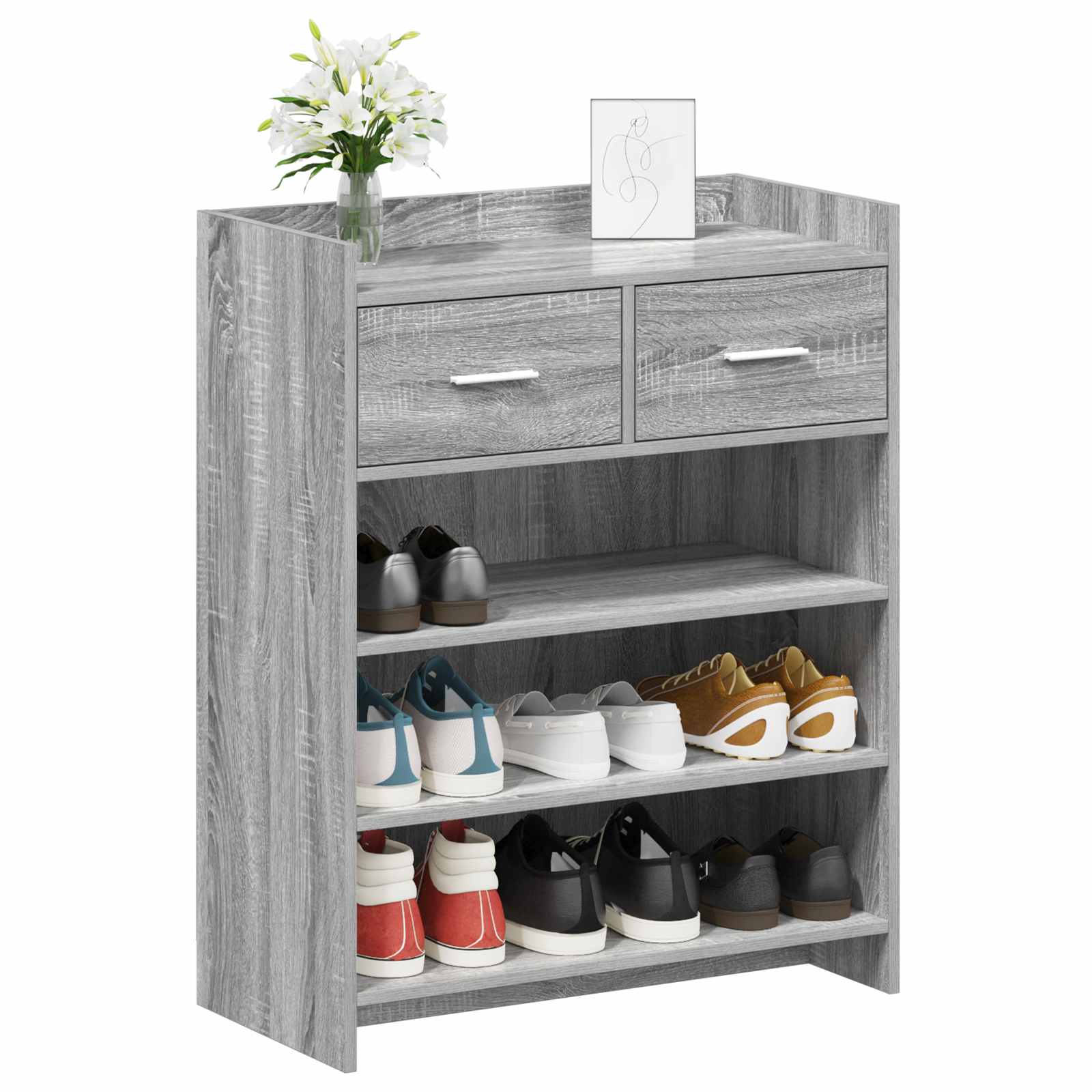 vidaXL Szafka na buty z szufladą Szary Sonoma 73,5 x 36 x 92 cm