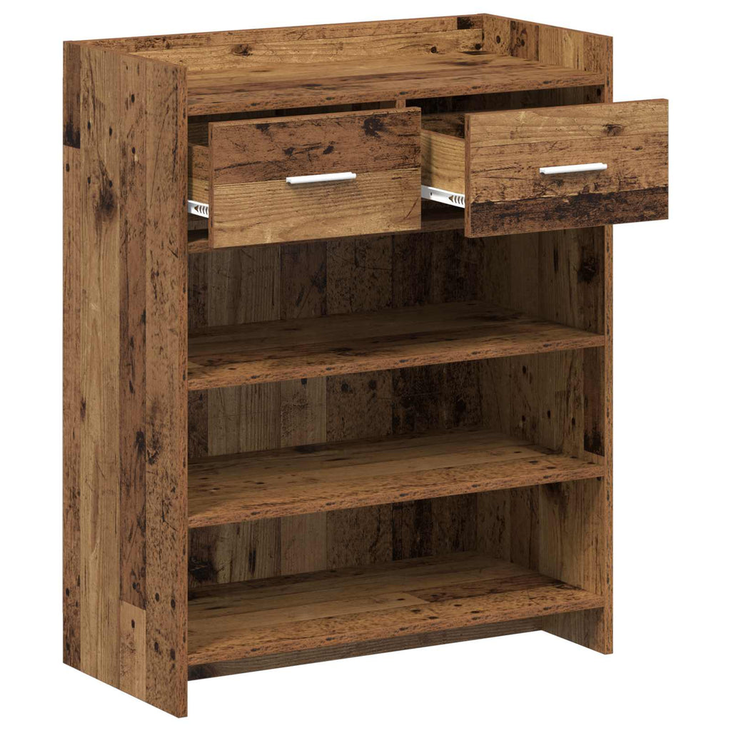 vidaXL Szafka na buty z szufladą Stare drewno 73,5 x 36 x 92 cm