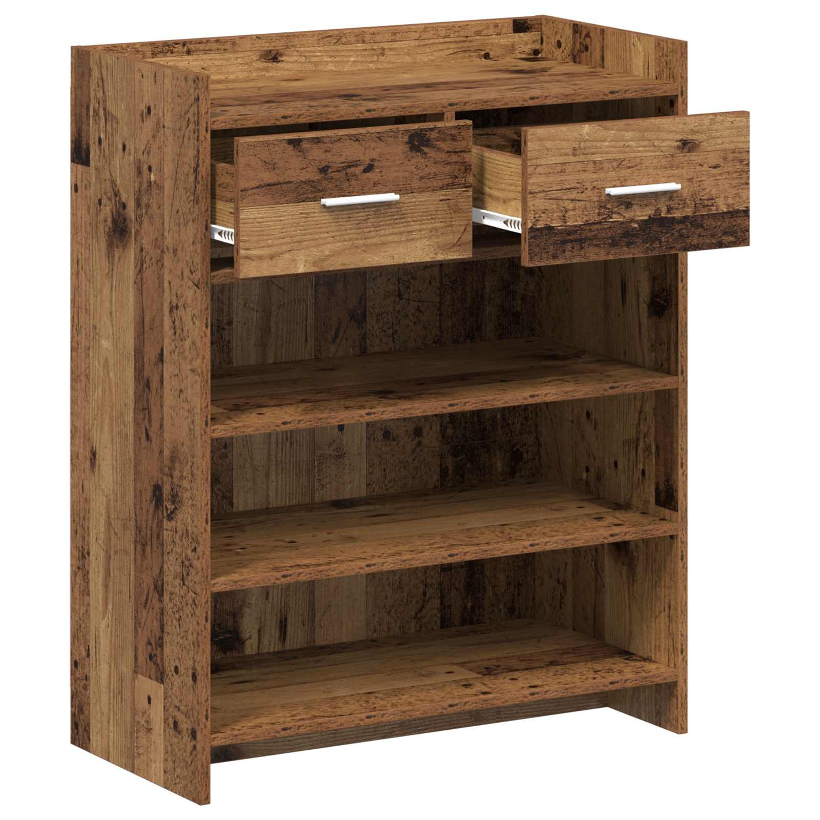 vidaXL Szafka na buty z szufladą Stare drewno 73,5 x 36 x 92 cm