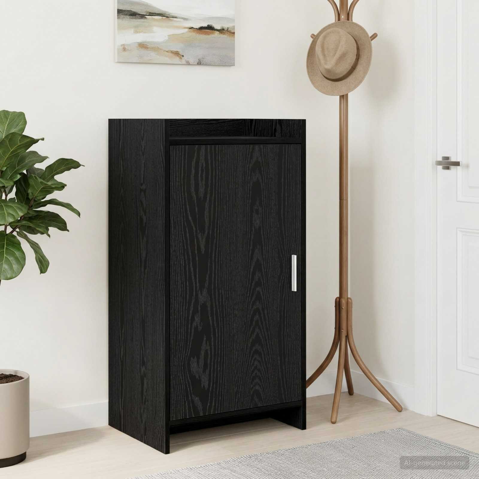 vidaXL Szafka na buty Czarny dąb 48 x 36 x 92 cm Drewno inżynieryjne