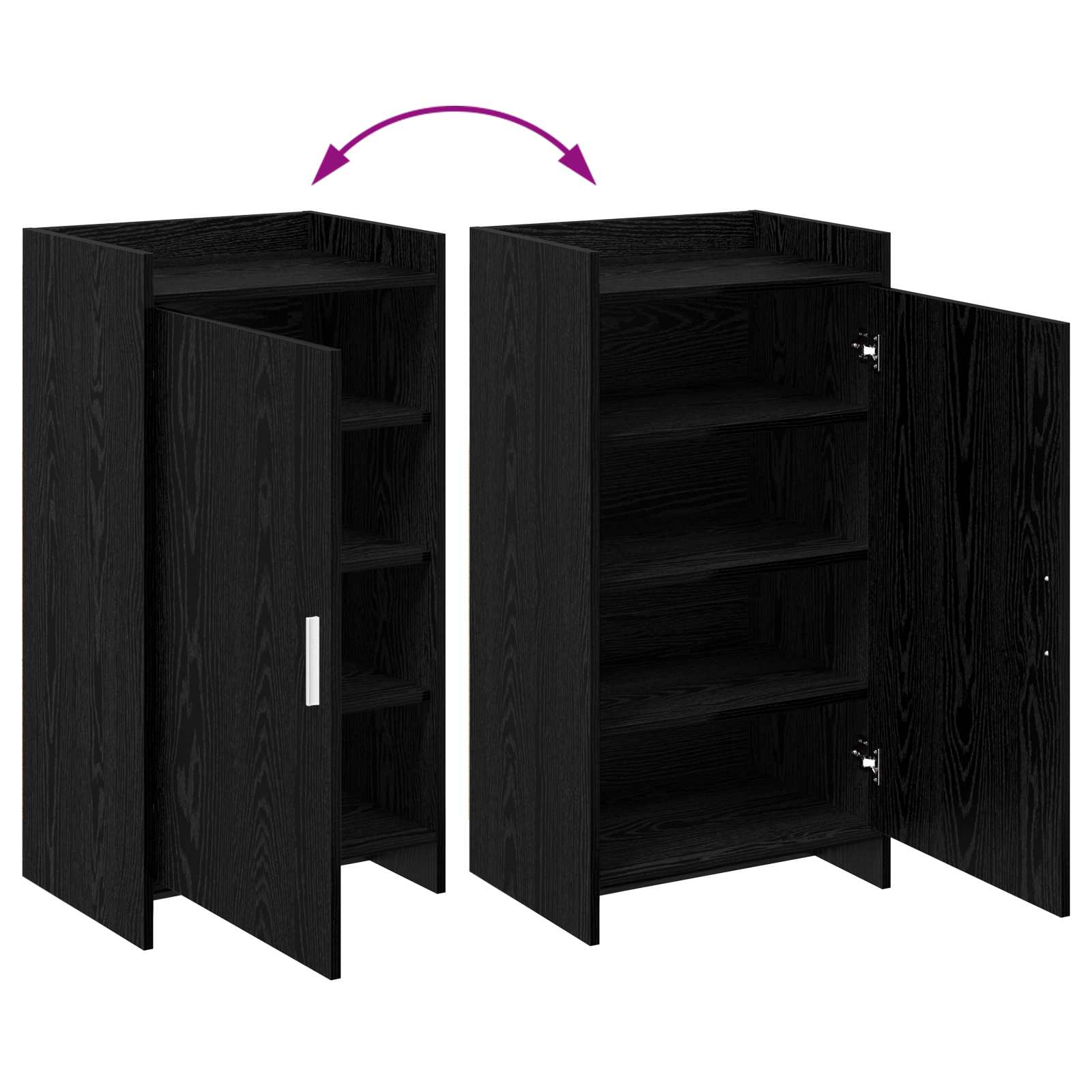 vidaXL Szafka na buty Czarny dąb 48 x 36 x 92 cm Drewno inżynieryjne