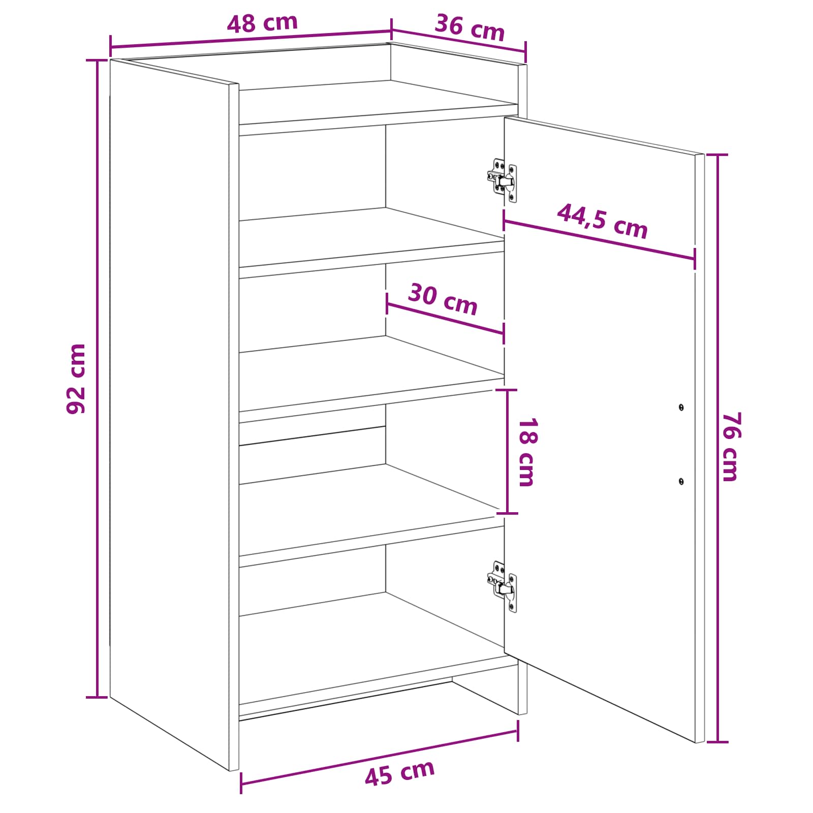 vidaXL Szafka na buty Dąb wędzony 48 x 36 x 92 cm Drewno inżynieryjne
