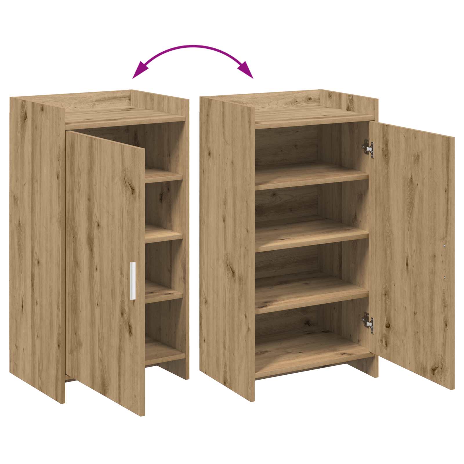 vidaXL Szafka na buty 48 x 36 x 92 cm Drewno inżynieryjne Dąb artisan