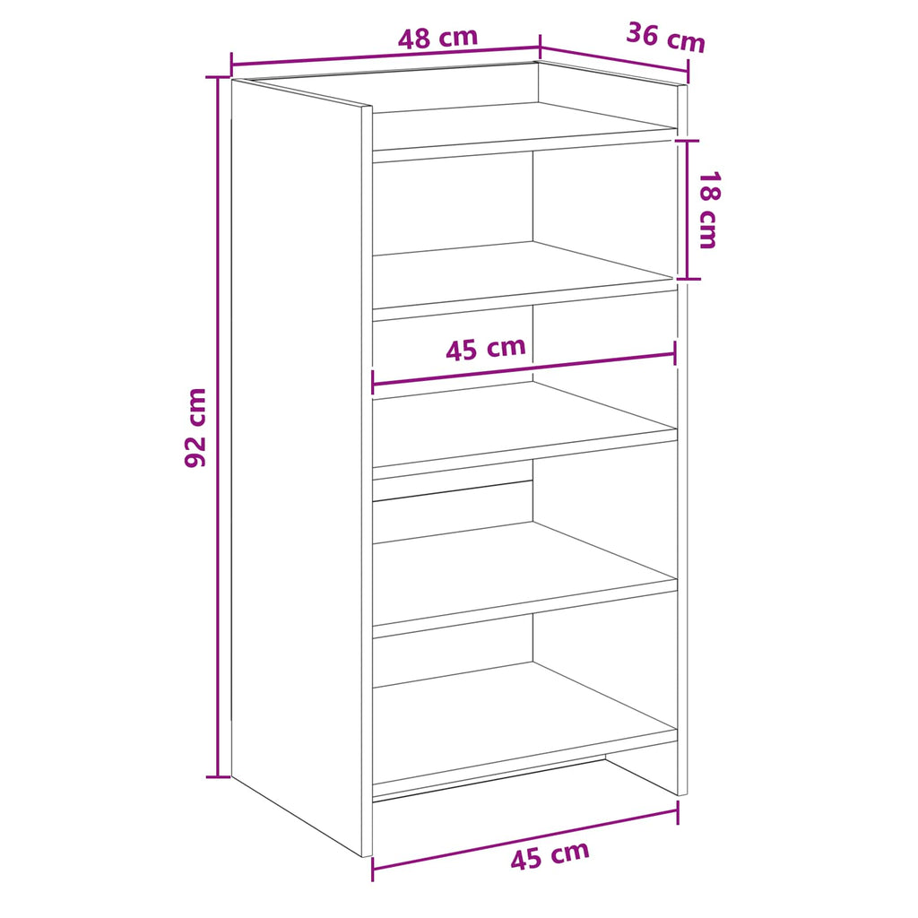 vidaXL Szafka na buty 48 x 36 x 92 cm Drewno inżynieryjne Dąb artisan