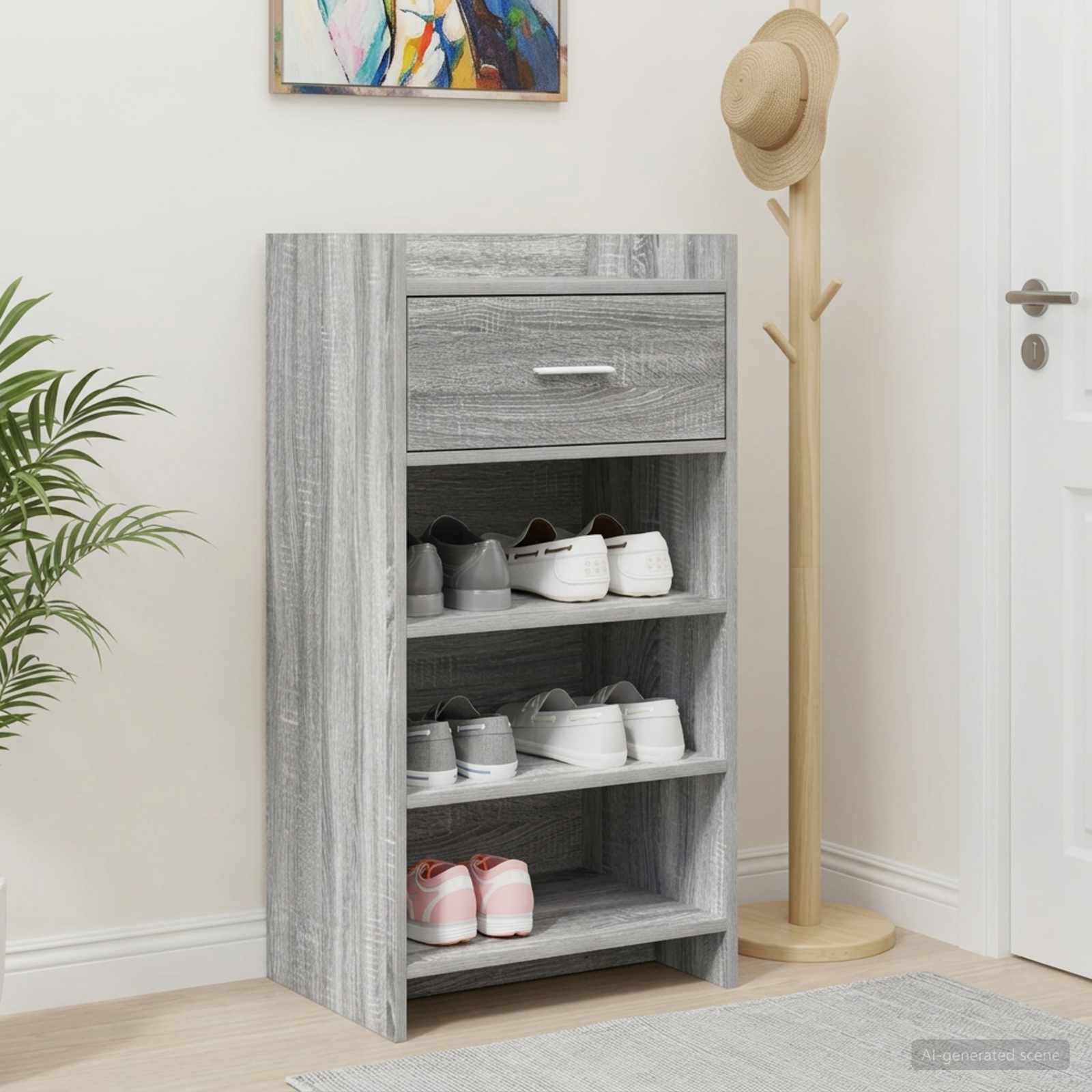 vidaXL Szafka na buty Szary Sonoma 48 x 36 x 92 cm Drewno inżynieryjne