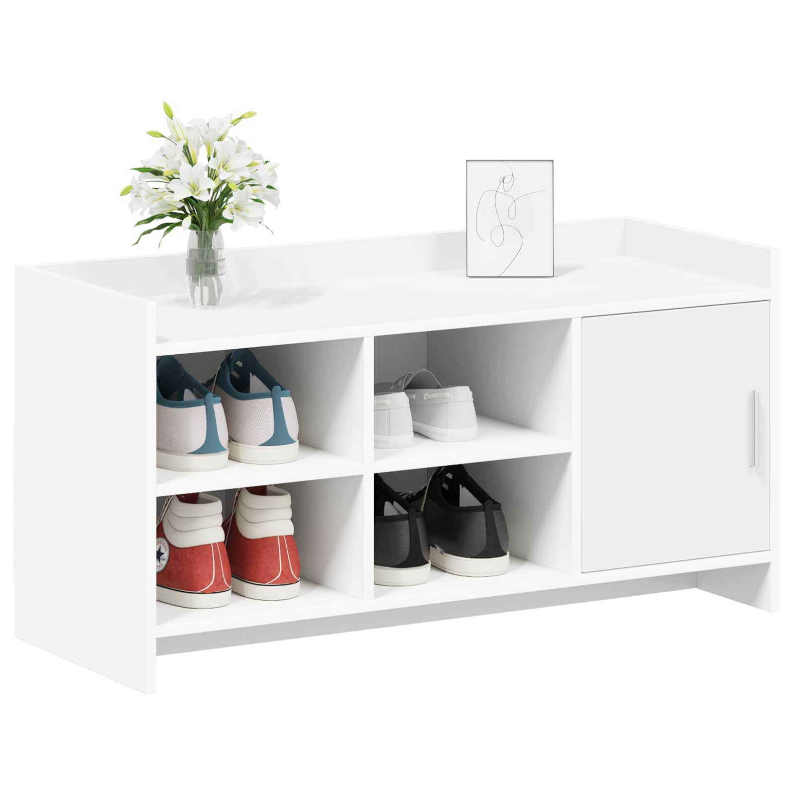 vidaXL Szafka na buty Biały 100 x 39,5 x 51 cm Drewno inżynieryjne