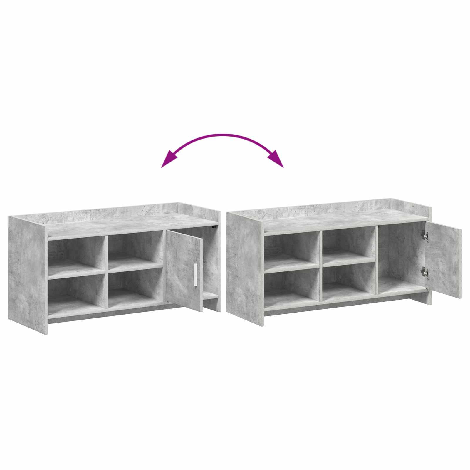 vidaXL Szafka na buty z drzwiami Betonowy szary 100 x 39,5 x 51 cm