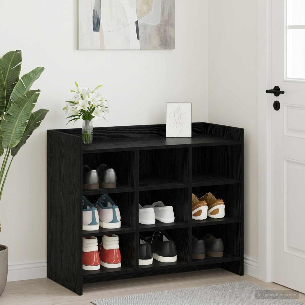 vidaXL Szafka na buty Czarny dąb 85 x 39,5 x 70 cm Drewno inżynieryjne