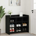 vidaXL Szafka na buty Czarny dąb 85 x 39,5 x 70 cm Drewno inżynieryjne