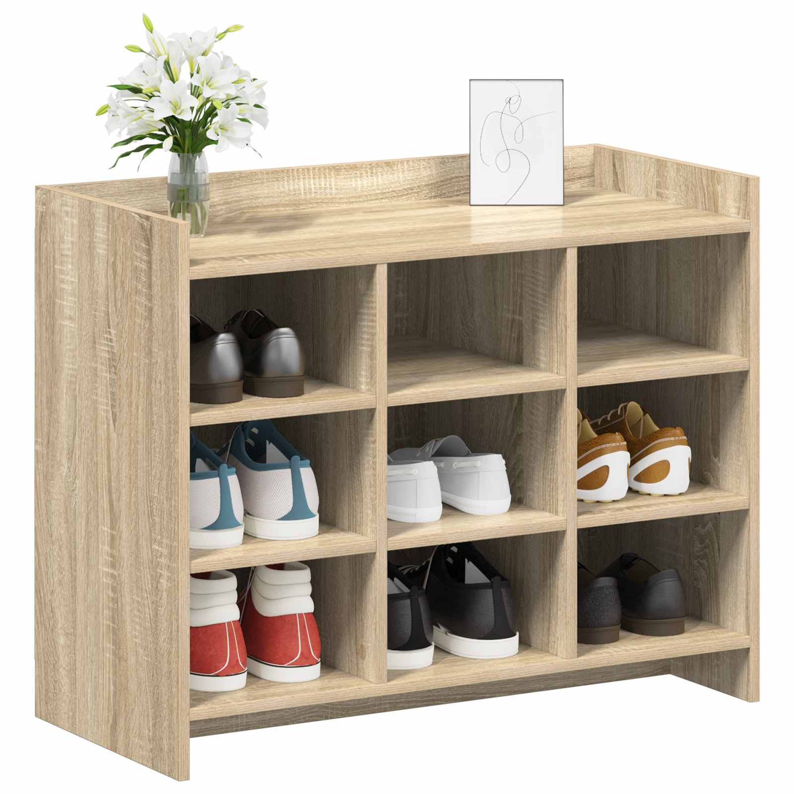 vidaXL Szafka na buty dąb Sonoma 85 x 39,5 x 70 cm Drewno inżynieryjne