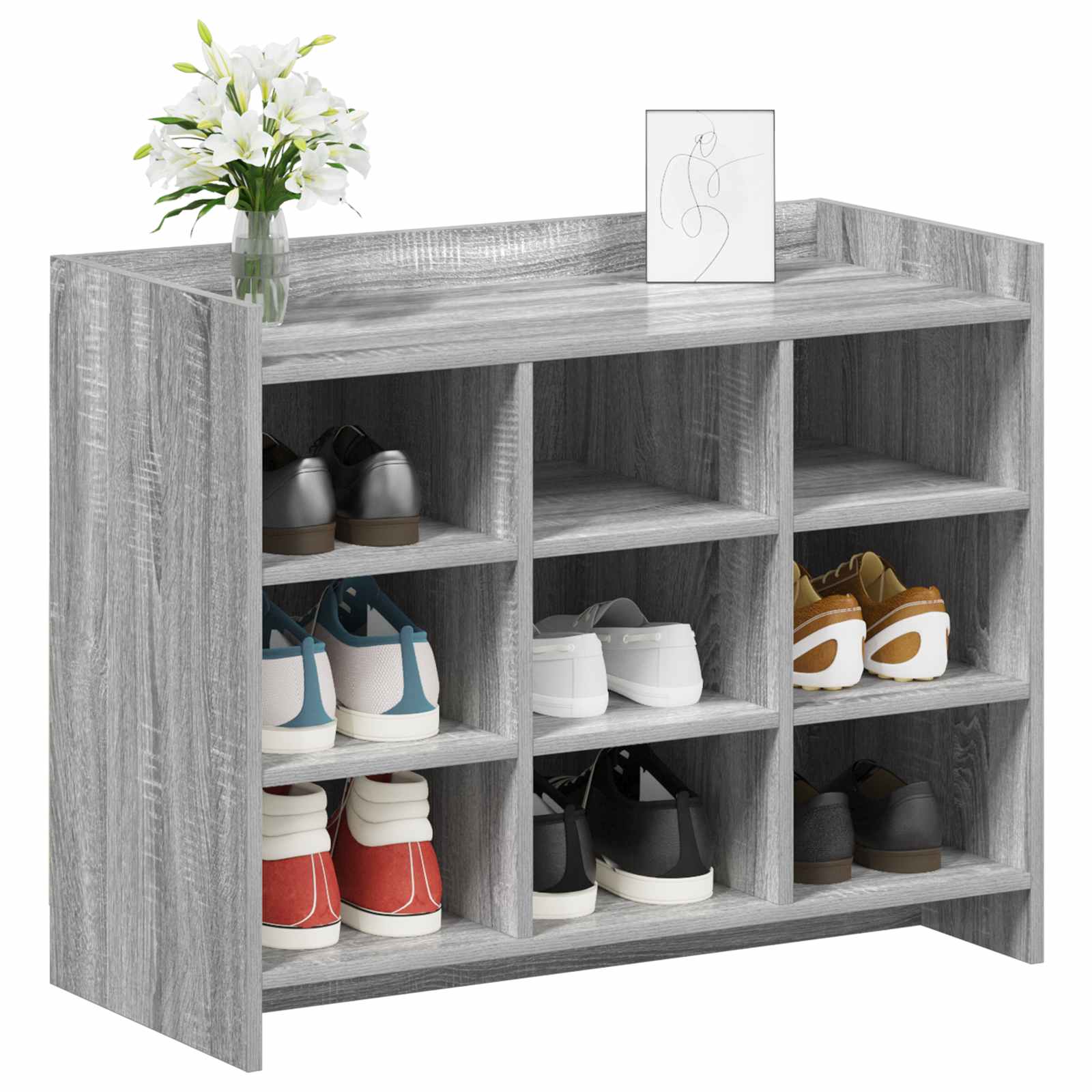 vidaXL Szafka na buty z przechowywaniem Szary Sonoma 85 x 39,5 x 70 cm