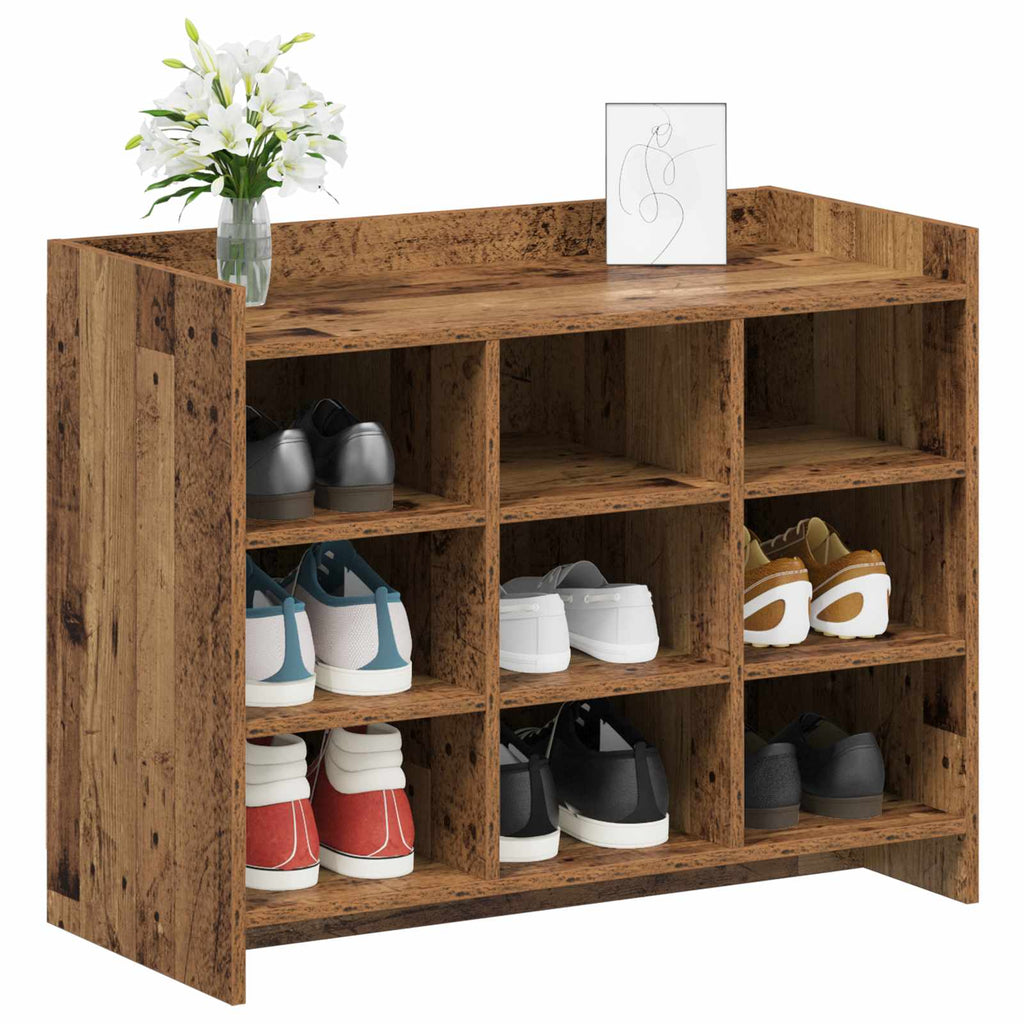 vidaXL Szafka na buty z przechowywaniem Stare drewno 85 x 39,5 x 70 cm