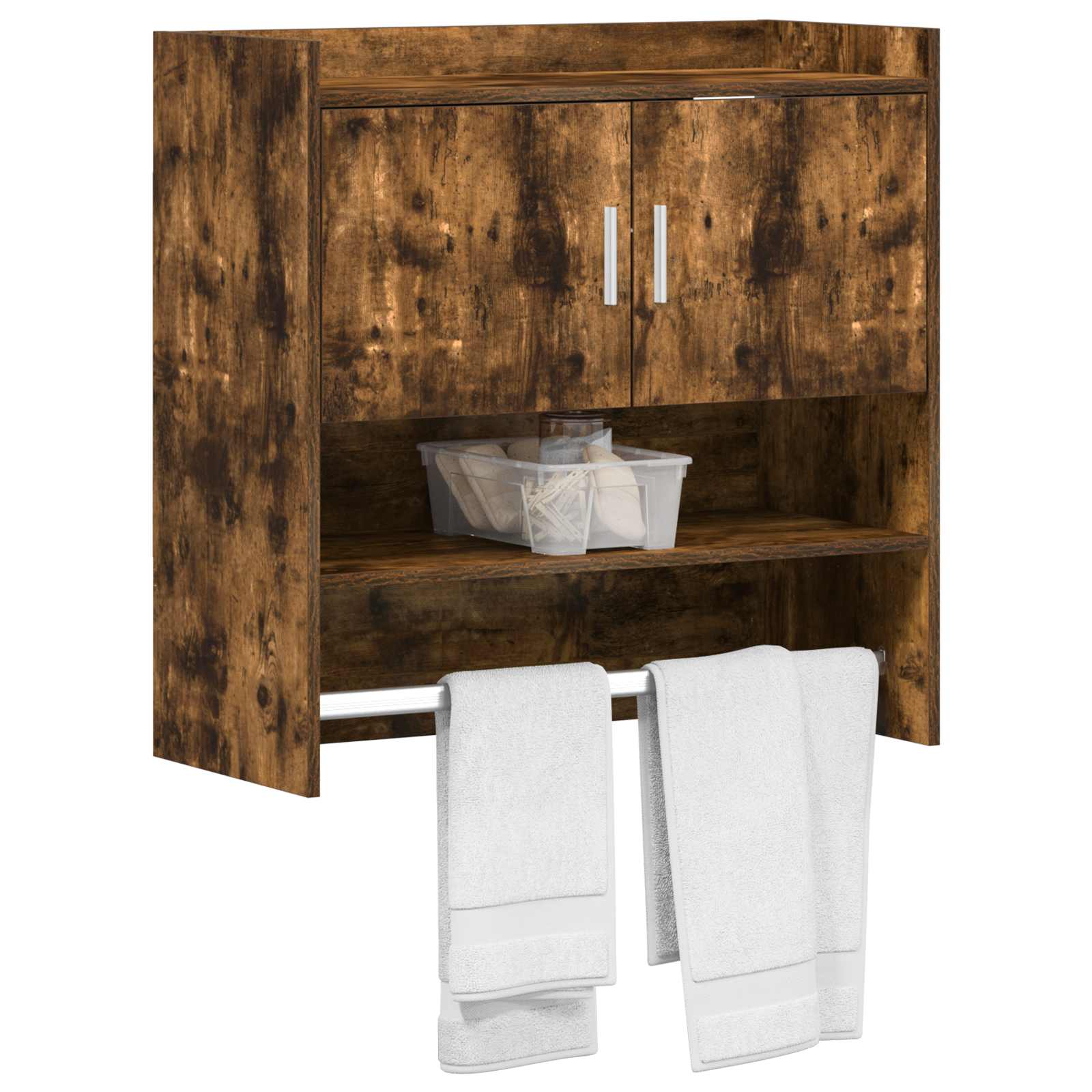 vidaXL Półka ścienna Do montażu na ścianie Dąb wędzony 80 x 36 x 80 cm