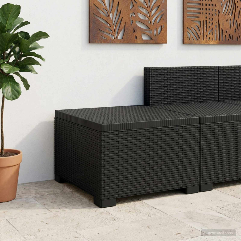 vidaXL Sofa Ogrodowa 1-osobowa w Wyglądzie Rattanowym PP antracytowy