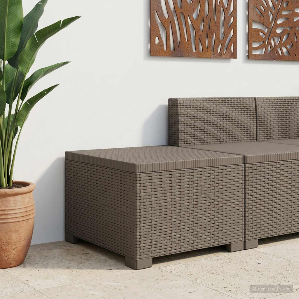 vidaXL Sofa Ogrodowa 1-osobowa w Wyglądzie Rattanowym PP jasnoszary