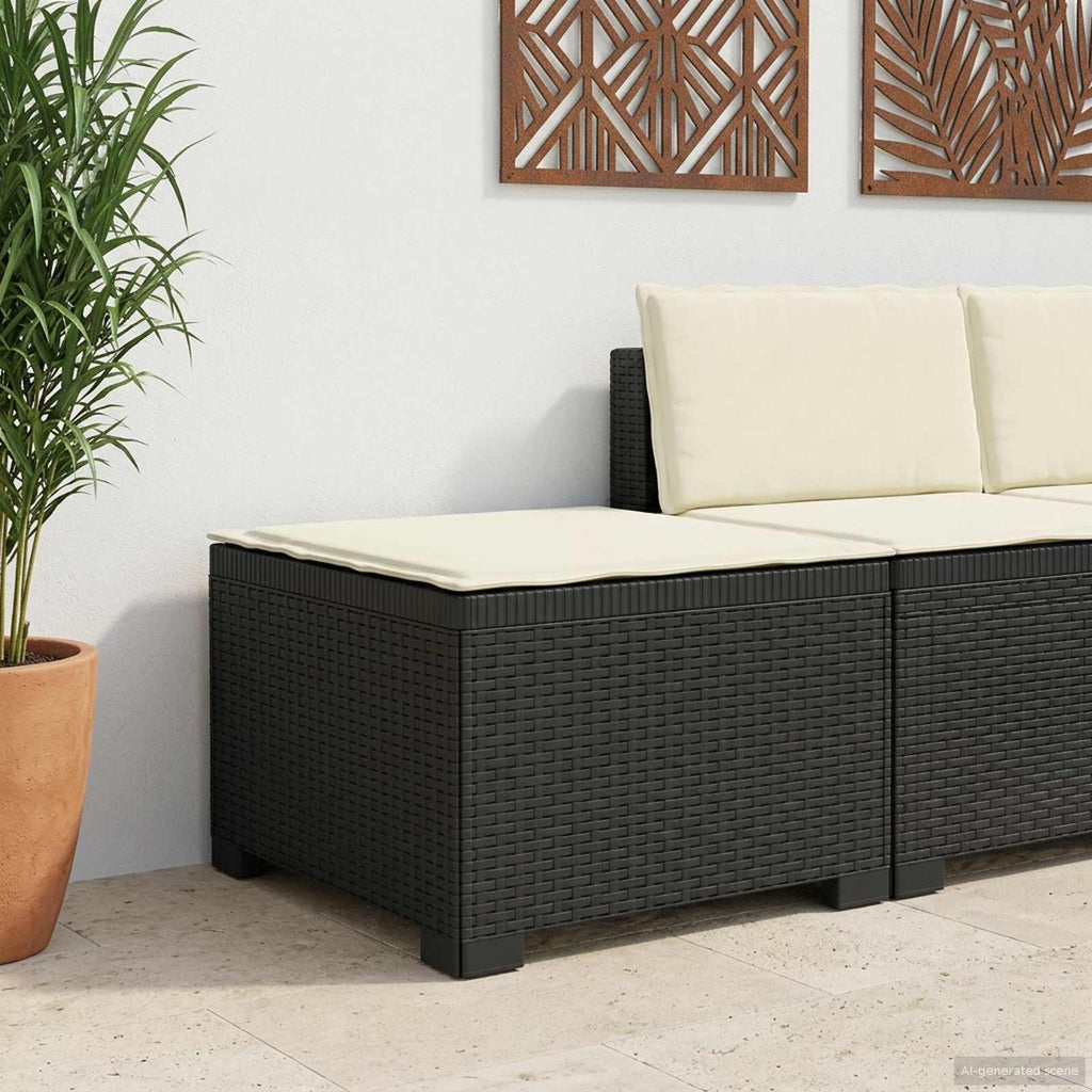 vidaXL Sofa Ogrodowa 1-osobowa z Poduszką w Wyglądzie Rattanowym PP