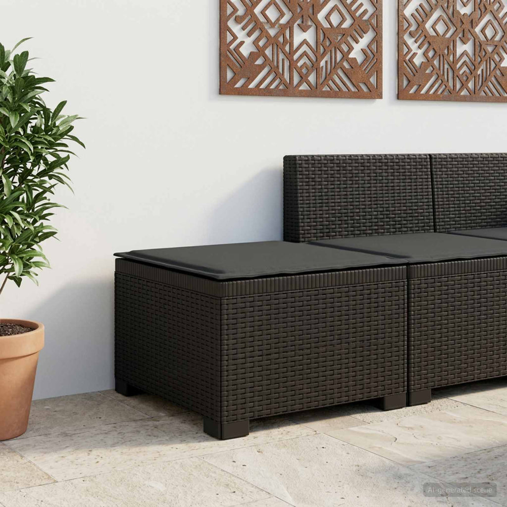 vidaXL Sofa Ogrodowa 1-osobowa z Poduszką w Wyglądzie Rattanowym PP