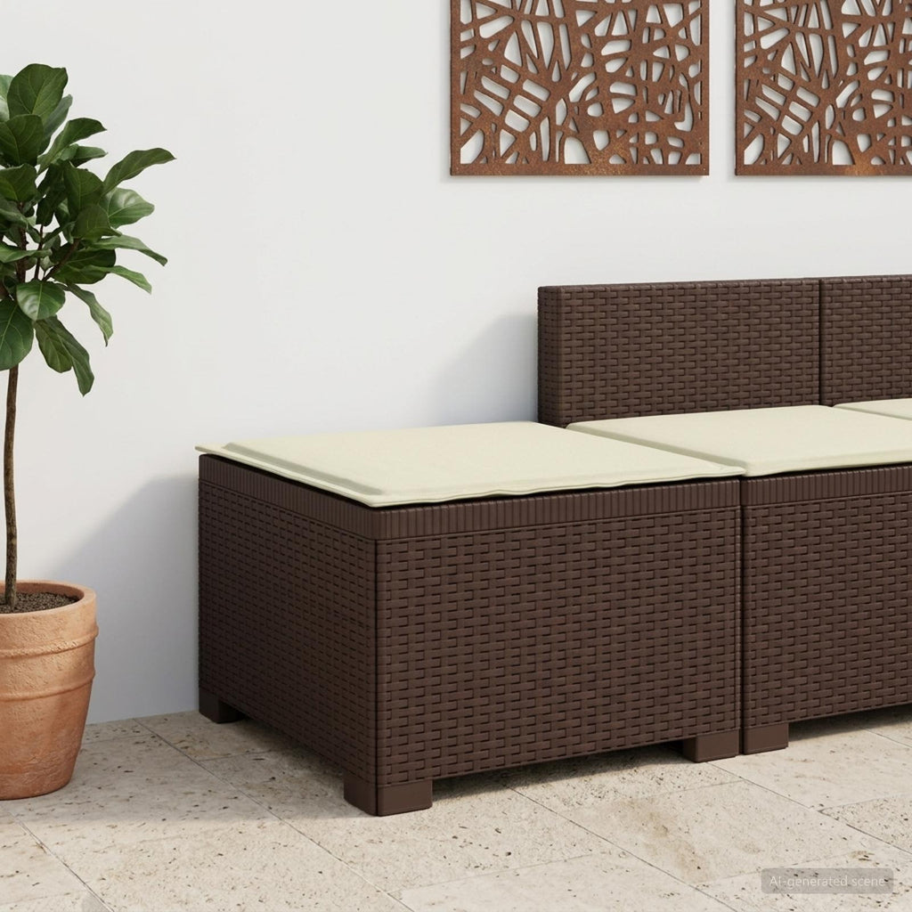 vidaXL Sofa Ogrodowa 1-osobowa z Poduszką w Wyglądzie Rattanowym PP