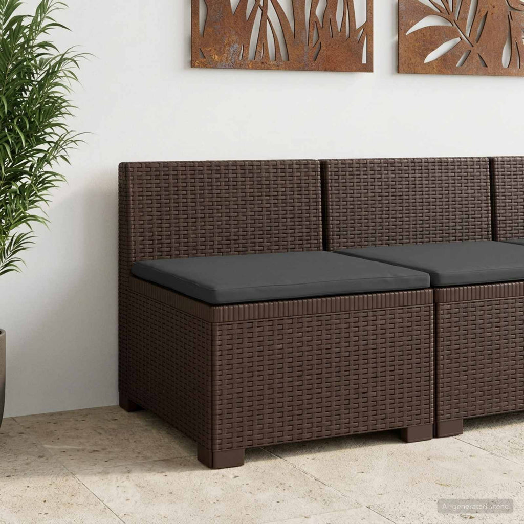vidaXL Sofa Ogrodowa 1-osobowa z Poduszką w Wyglądzie Rattanowym PP