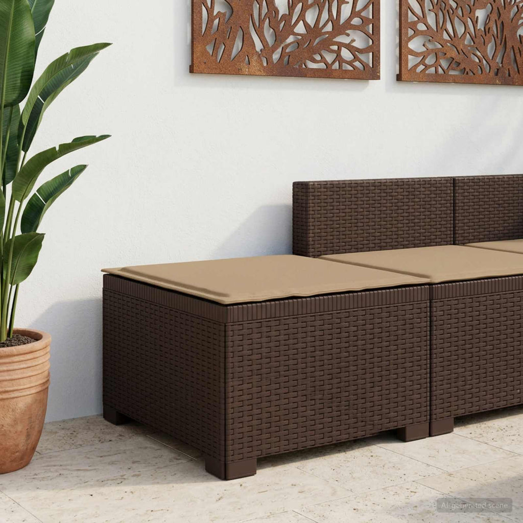 vidaXL Sofa Ogrodowa 1-osobowa z Poduszką w Wyglądzie Rattanowym PP