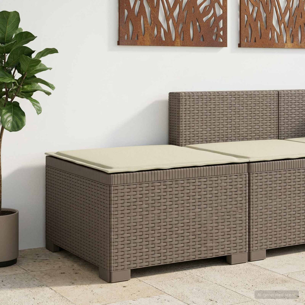 vidaXL Sofa Ogrodowa 1-osobowa z Poduszką w Wyglądzie Rattanowym PP