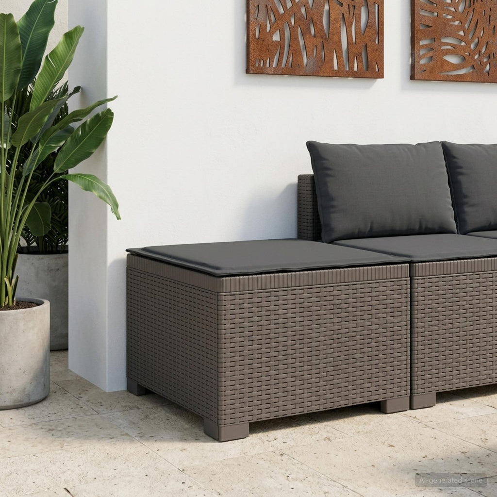vidaXL Sofa Ogrodowa 1-osobowa z Poduszką w Wyglądzie Rattanowym PP