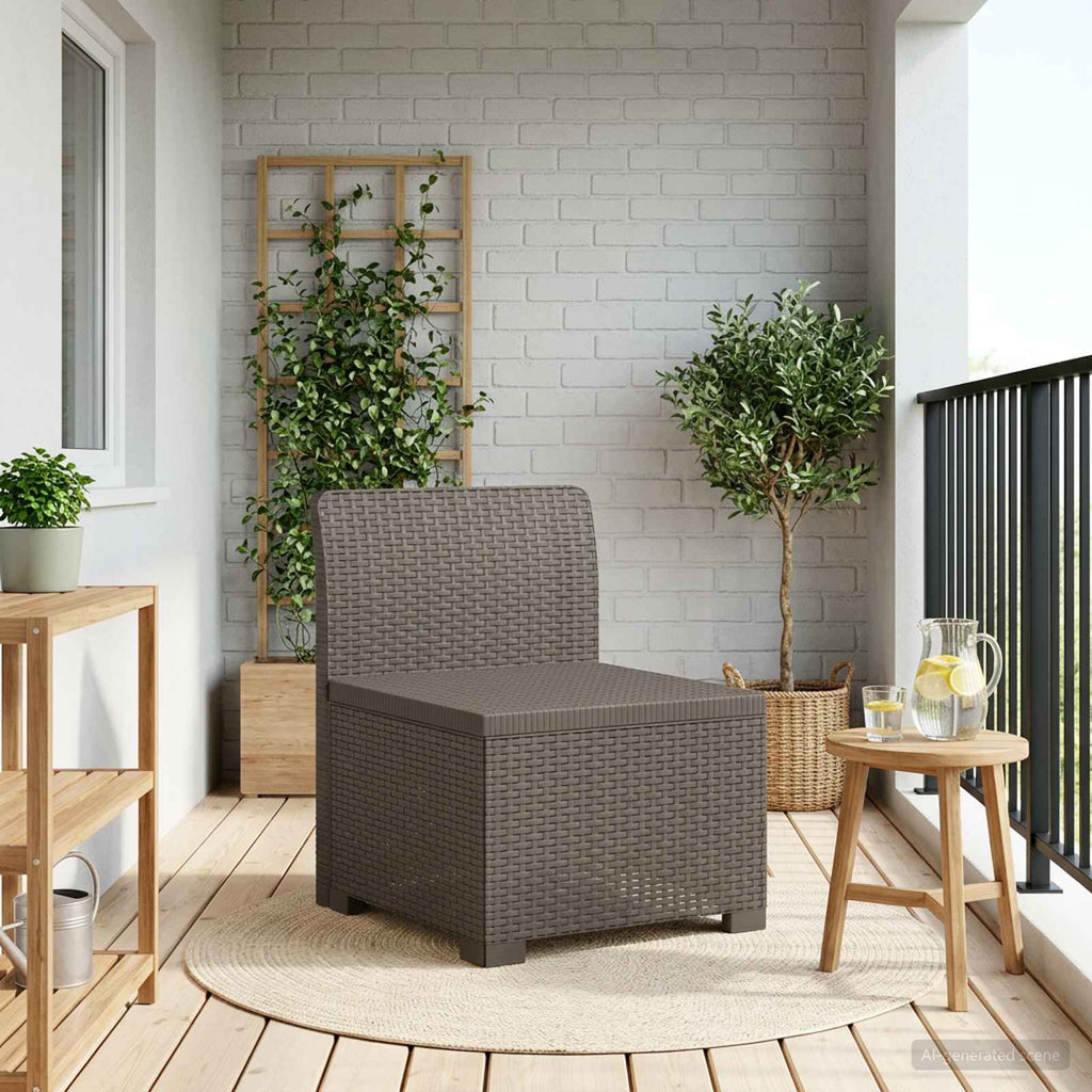 vidaXL Sofa Ogrodowa 1-osobowa w Wyglądzie Rattanowym PP jasnoszary