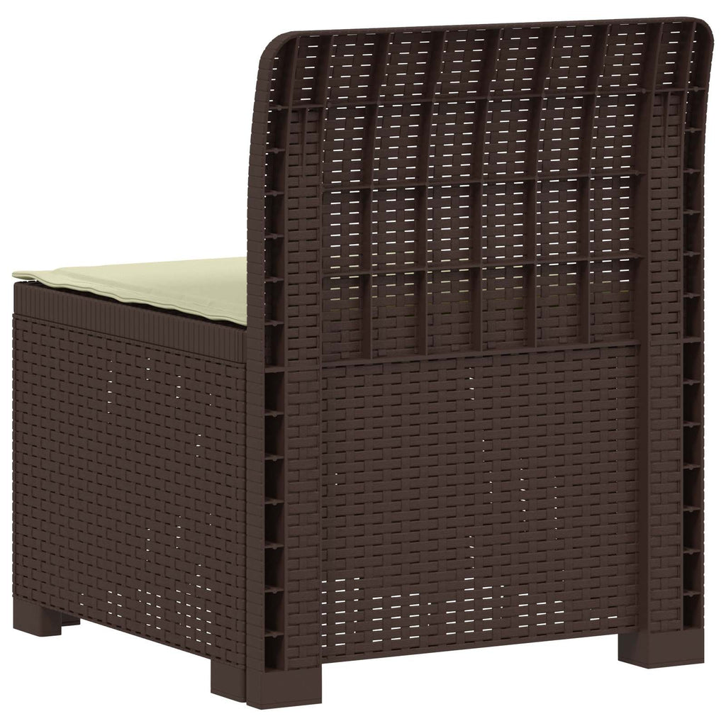 vidaXL Sofa Ogrodowa 1-osobowa z Poduszką w Wyglądzie Rattanowym PP