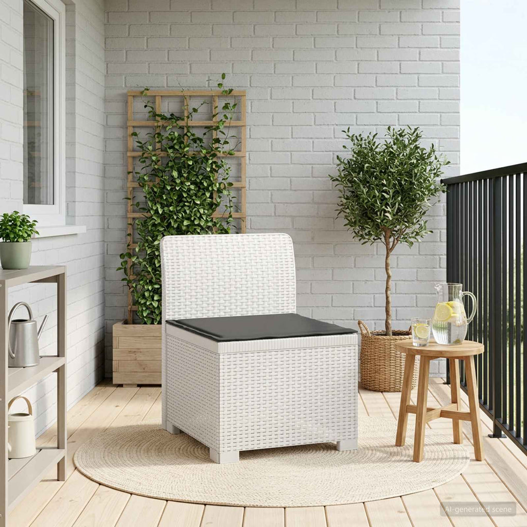 vidaXL Sofa Ogrodowa 1-osobowa z Poduszką w Wyglądzie Rattanowym PP