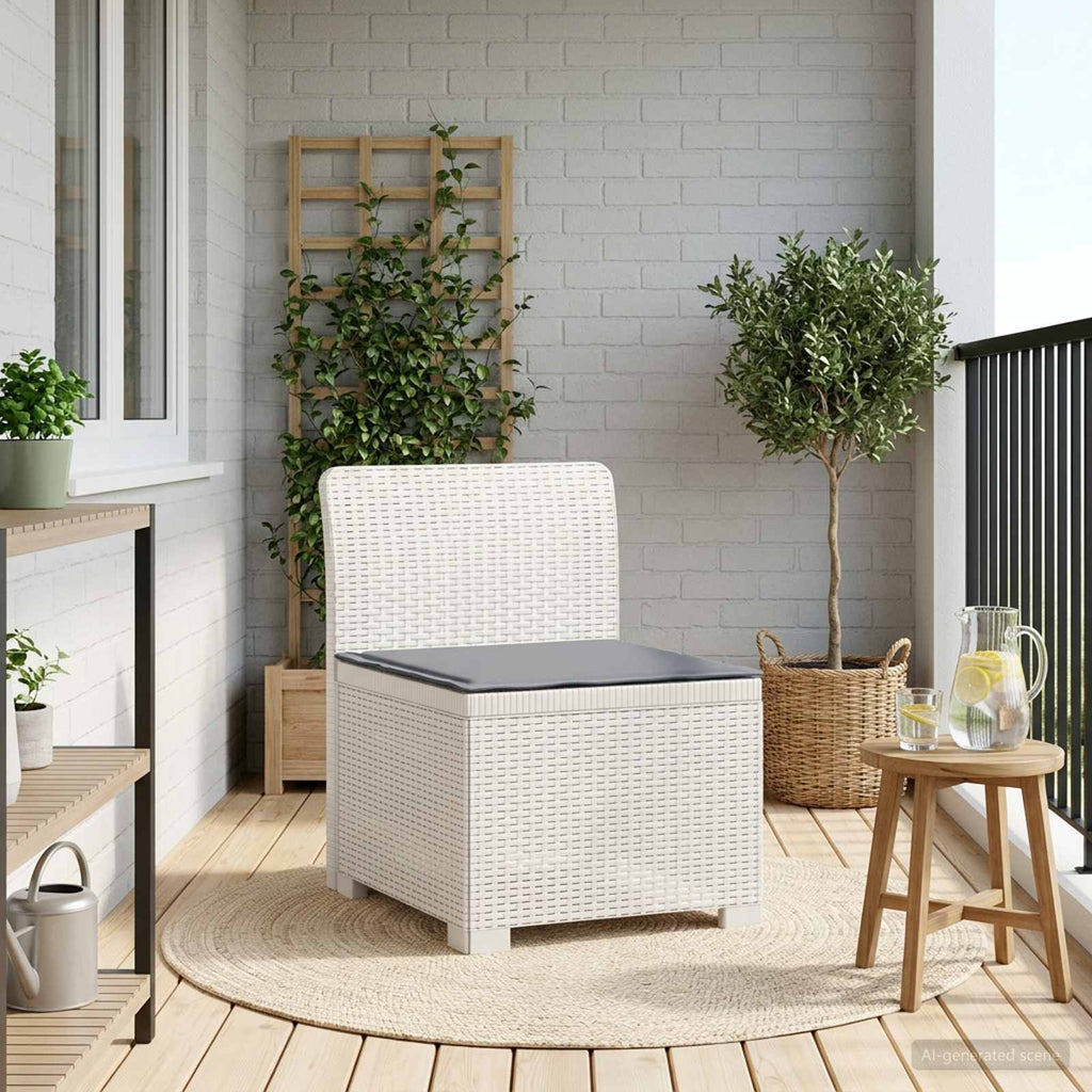 vidaXL Sofa Ogrodowa 1-osobowa z Poduszką w Wyglądzie Rattanowym PP