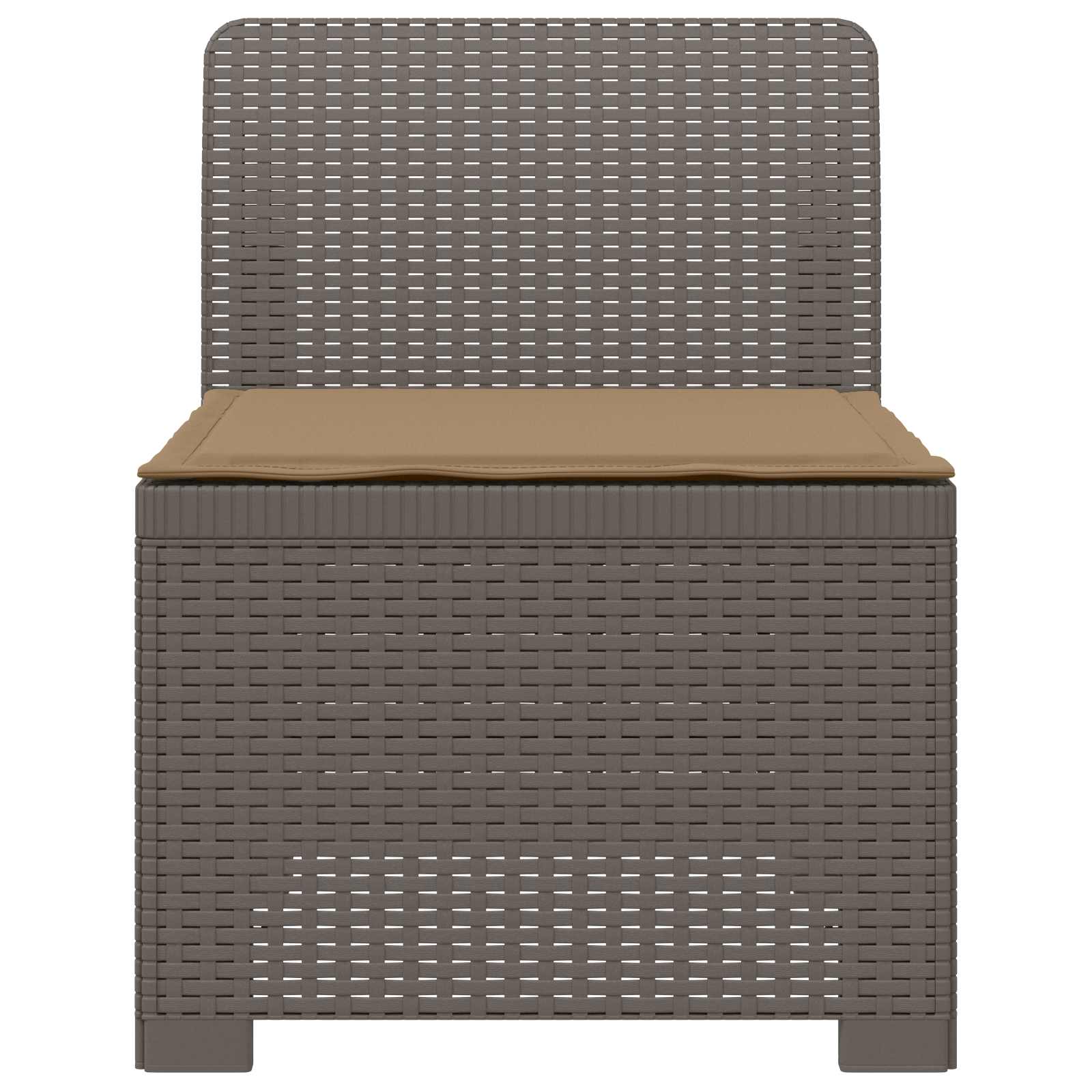 vidaXL Sofa Ogrodowa 1-osobowa z Poduszką w Wyglądzie Rattanowym PP