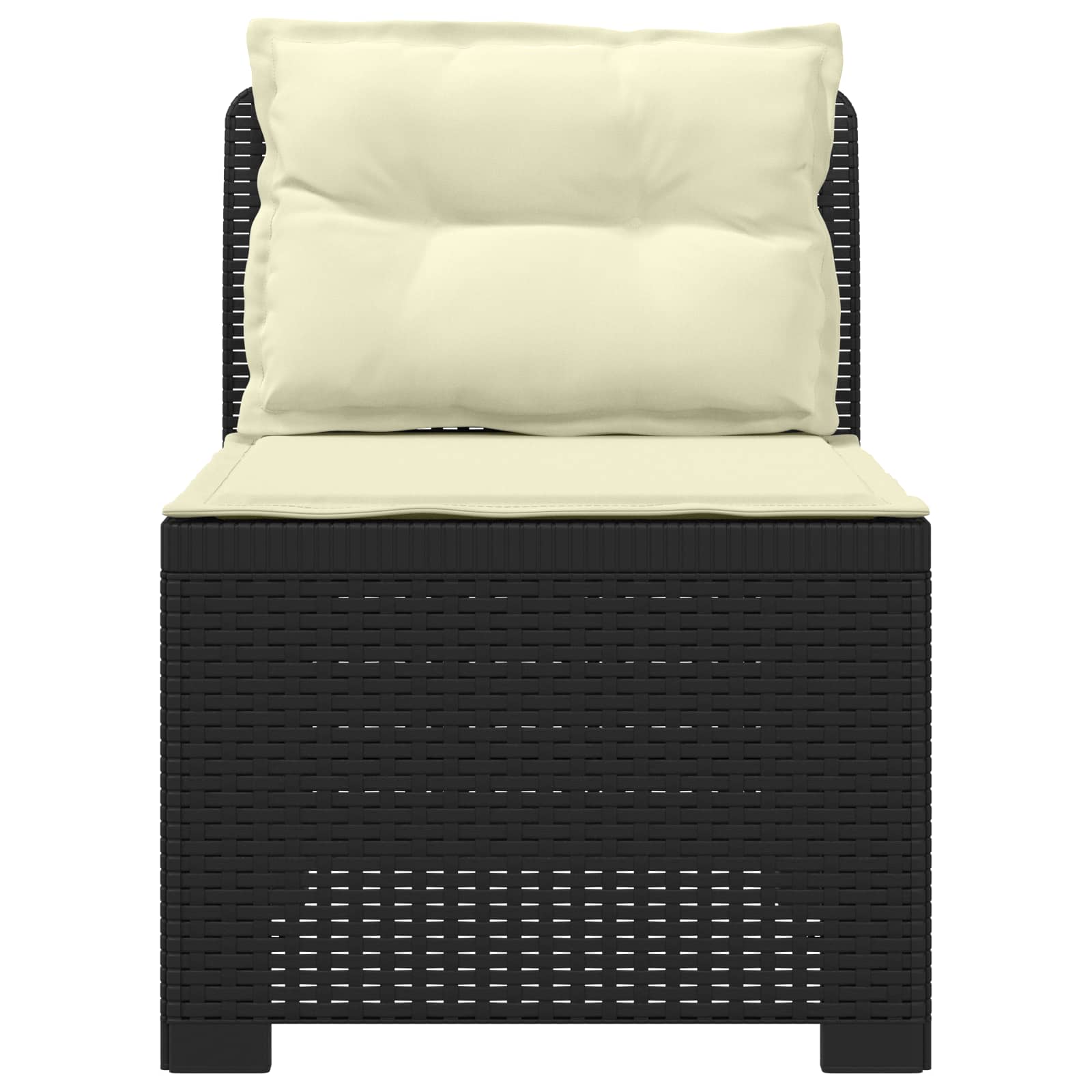 vidaXL Sofa Ogrodowa 1-osobowa z Poduszkami w Wyglądzie Rattanowym PP