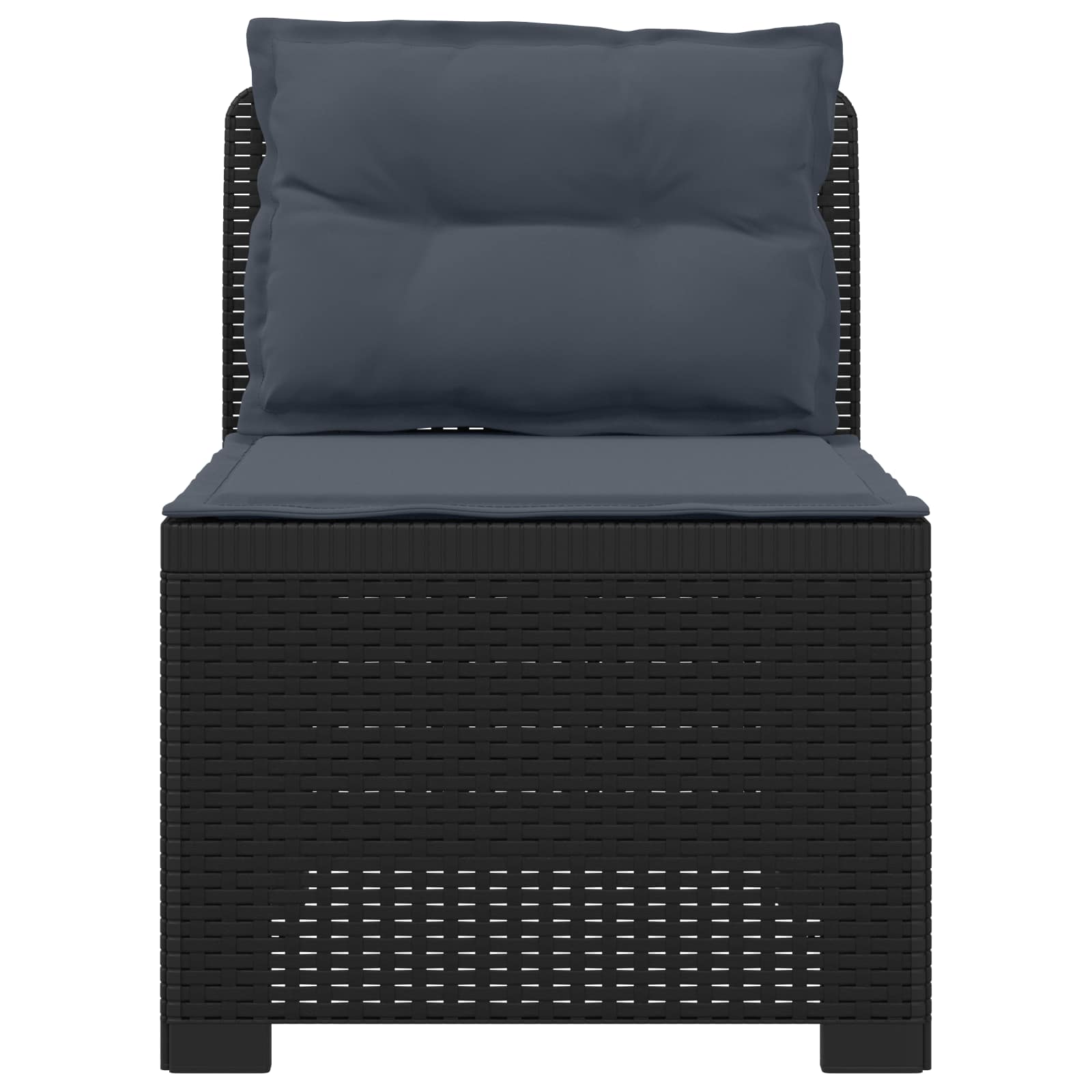 vidaXL Sofa Ogrodowa 1-osobowa z Poduszkami w Wyglądzie Rattanowym PP