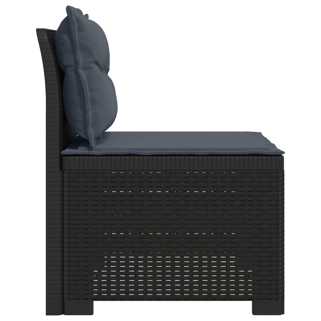 vidaXL Sofa Ogrodowa 1-osobowa z Poduszkami w Wyglądzie Rattanowym PP