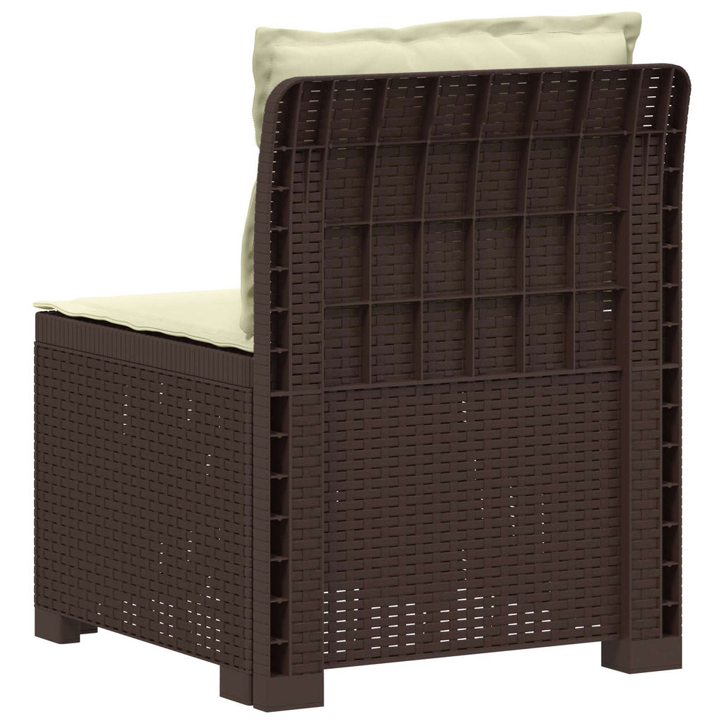 vidaXL Sofa Ogrodowa 1-osobowa z Poduszkami w Wyglądzie Rattanowym PP