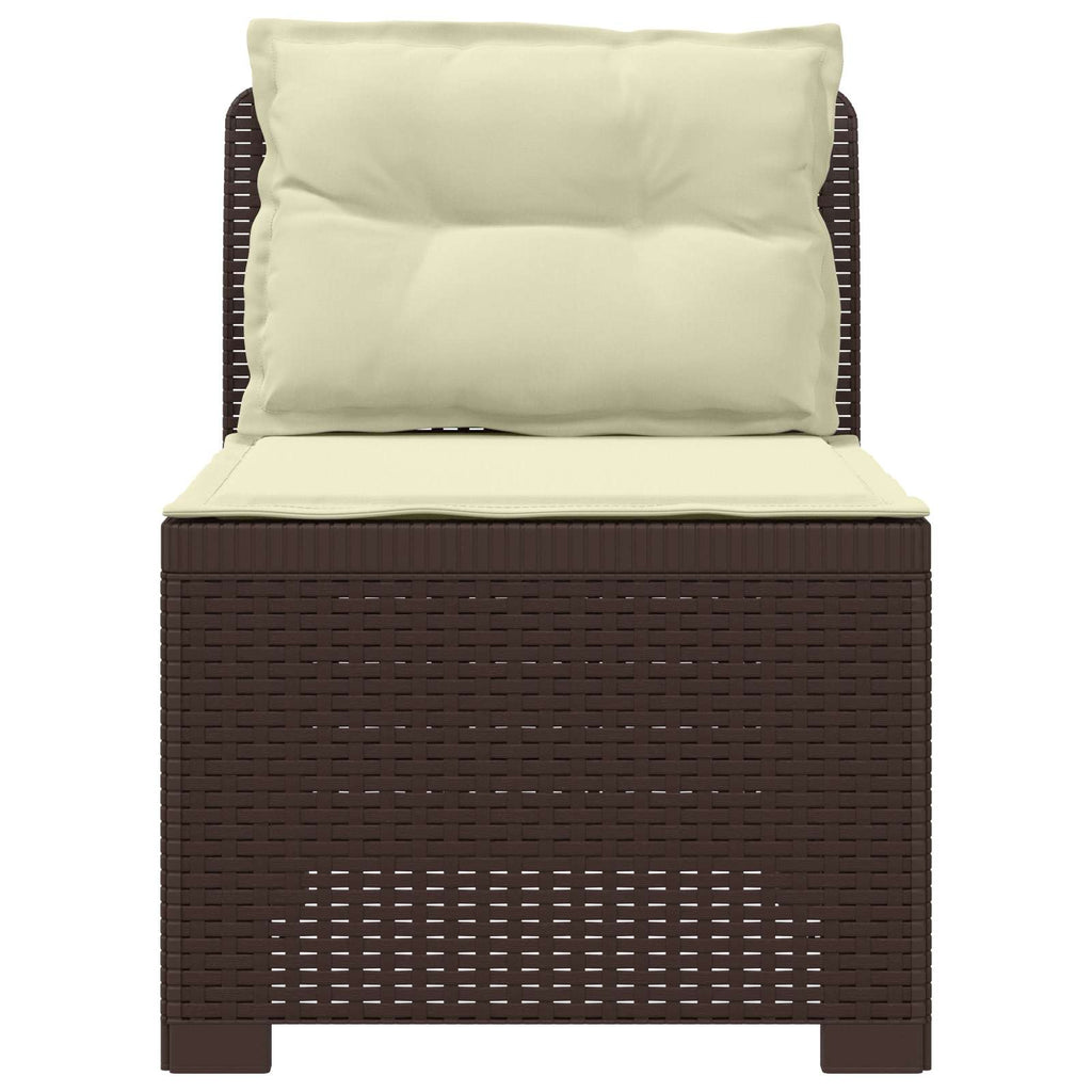 vidaXL Sofa Ogrodowa 1-osobowa z Poduszkami w Wyglądzie Rattanowym PP