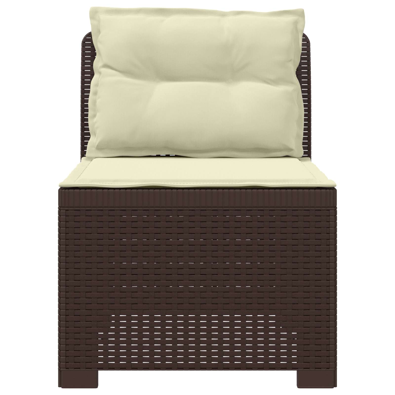 vidaXL Sofa Ogrodowa 1-osobowa z Poduszkami w Wyglądzie Rattanowym PP