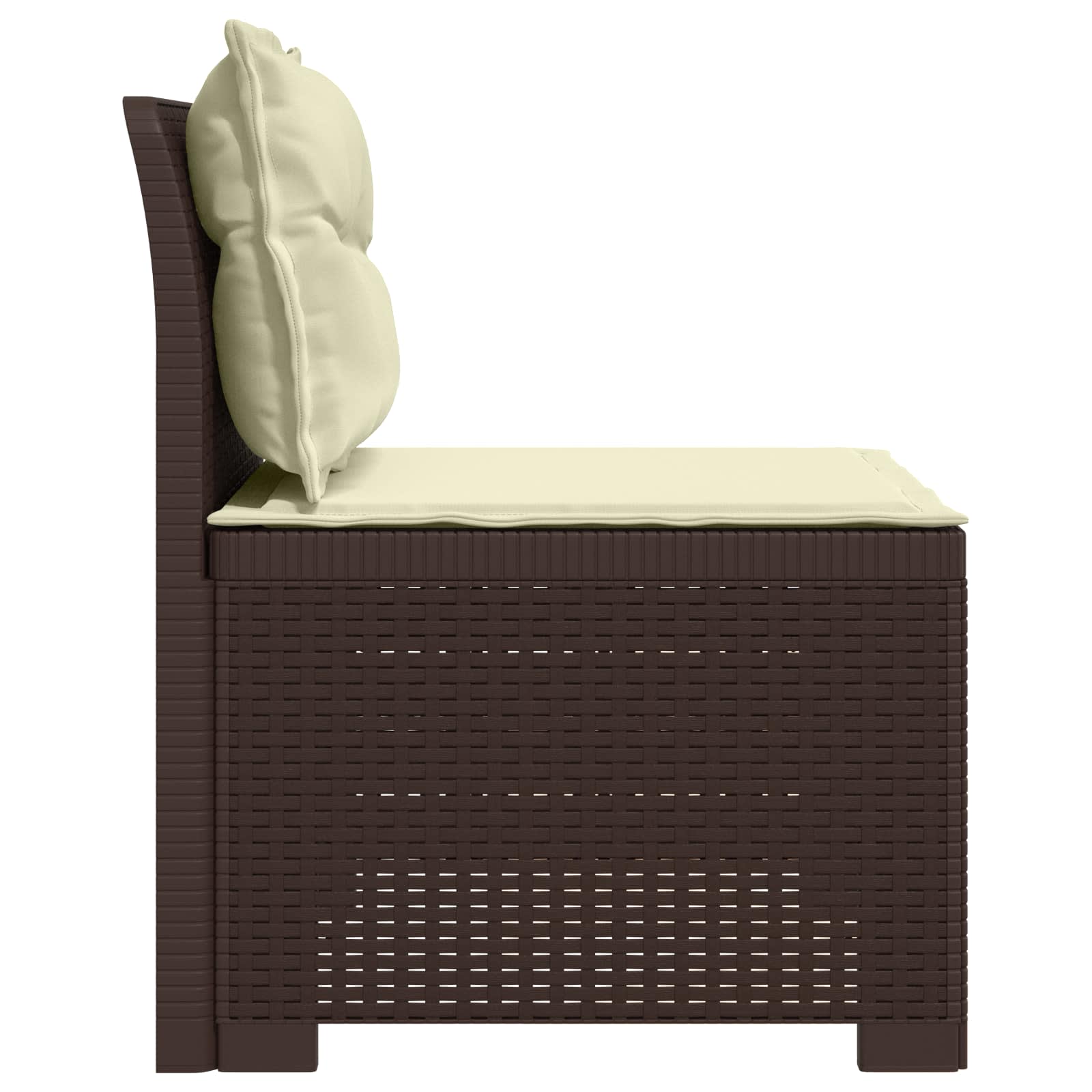 vidaXL Sofa Ogrodowa 1-osobowa z Poduszkami w Wyglądzie Rattanowym PP