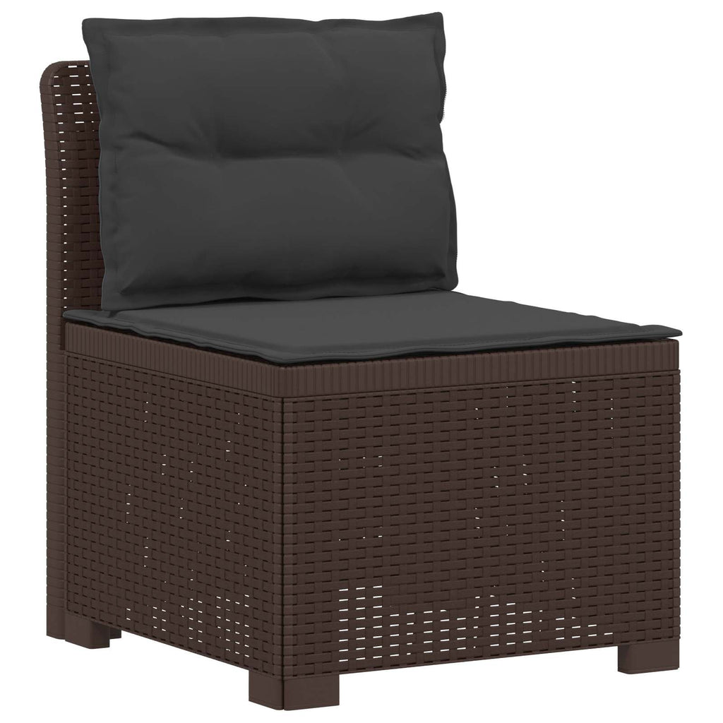 vidaXL Sofa Ogrodowa 1-osobowa z Poduszkami w Wyglądzie Rattanowym PP