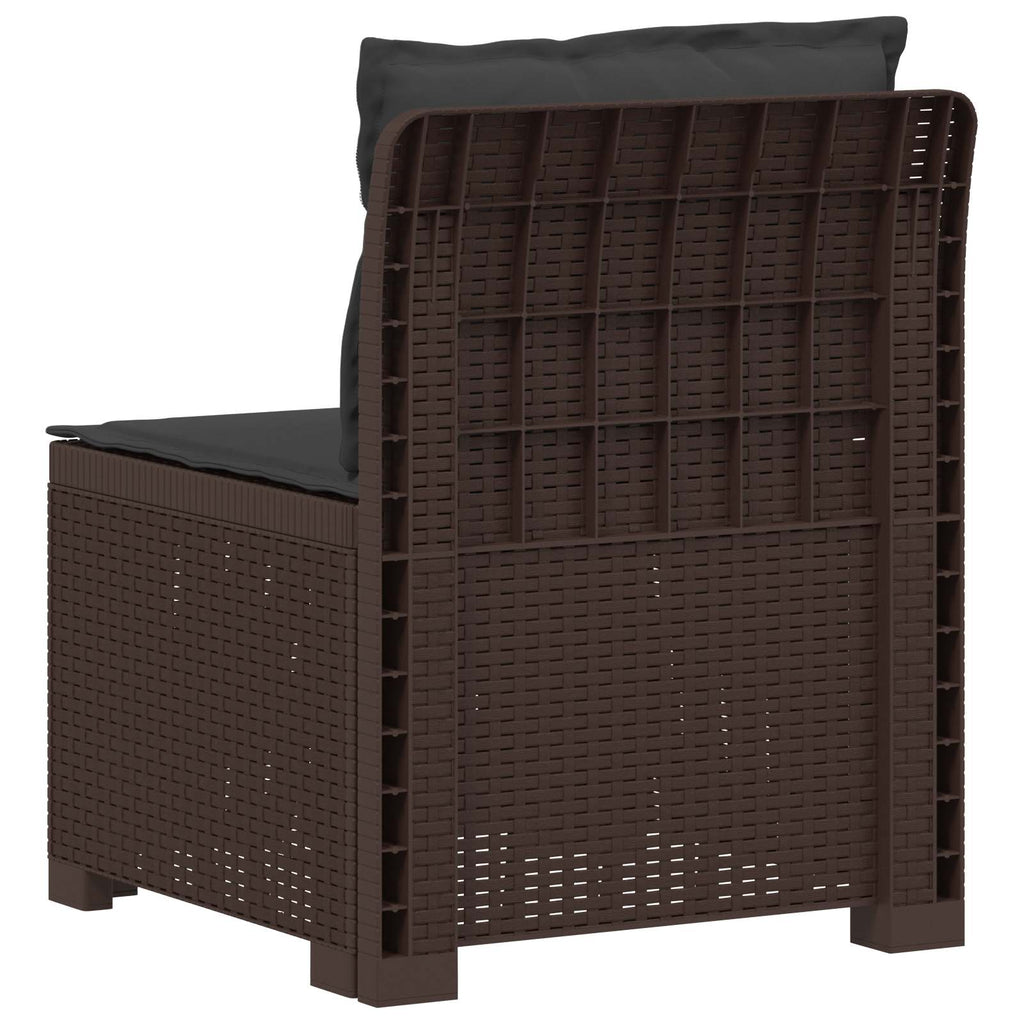vidaXL Sofa Ogrodowa 1-osobowa z Poduszkami w Wyglądzie Rattanowym PP
