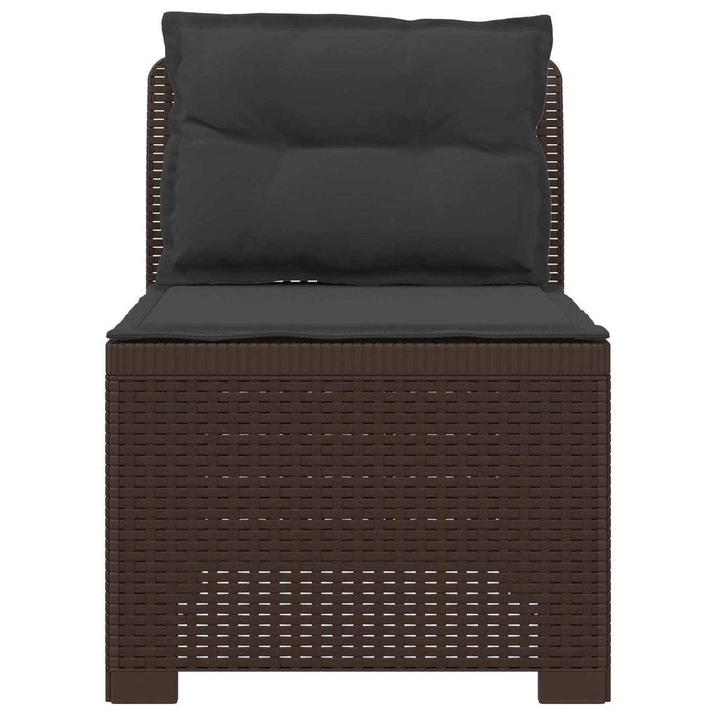 vidaXL Sofa Ogrodowa 1-osobowa z Poduszkami w Wyglądzie Rattanowym PP