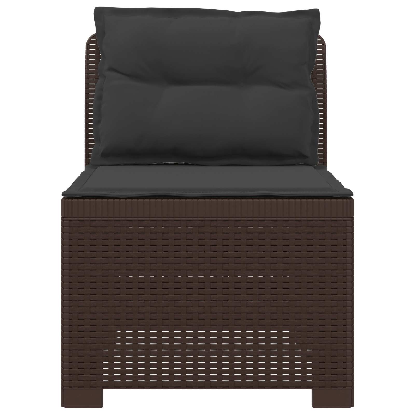 vidaXL Sofa Ogrodowa 1-osobowa z Poduszkami w Wyglądzie Rattanowym PP