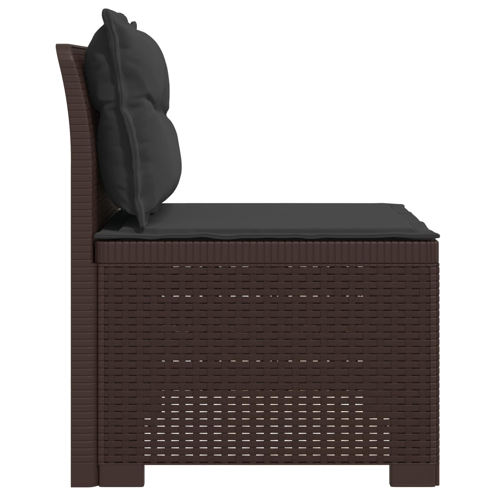 vidaXL Sofa Ogrodowa 1-osobowa z Poduszkami w Wyglądzie Rattanowym PP