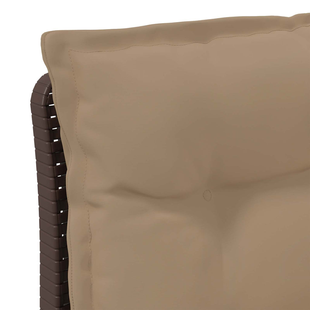 vidaXL Sofa Ogrodowa 1-osobowa z Poduszkami w Wyglądzie Rattanowym PP