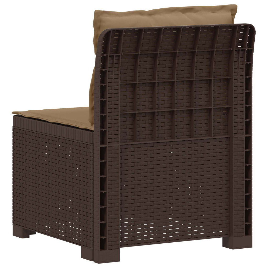 vidaXL Sofa Ogrodowa 1-osobowa z Poduszkami w Wyglądzie Rattanowym PP
