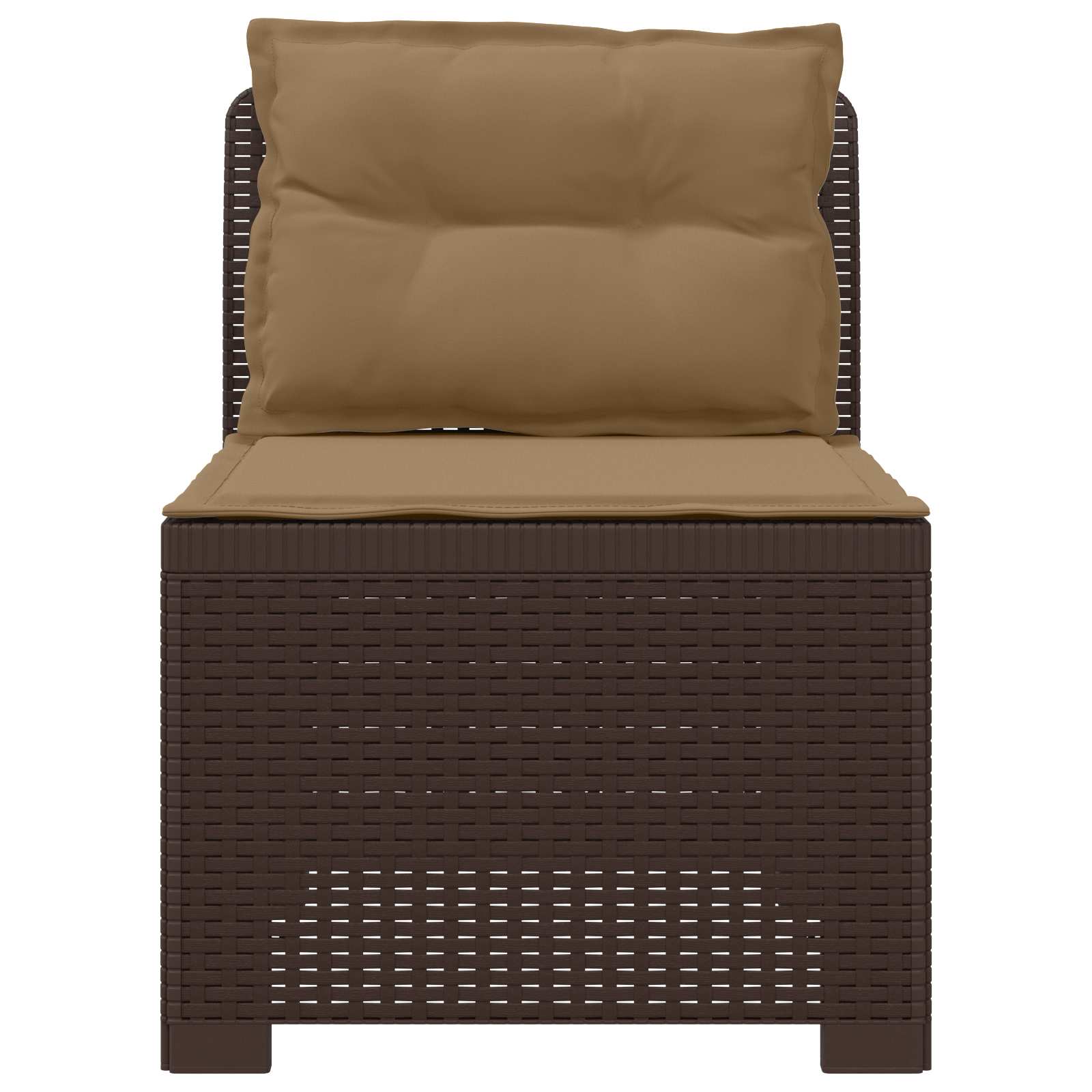 vidaXL Sofa Ogrodowa 1-osobowa z Poduszkami w Wyglądzie Rattanowym PP