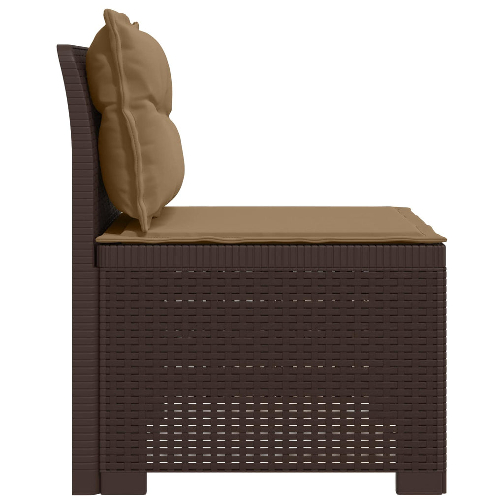 vidaXL Sofa Ogrodowa 1-osobowa z Poduszkami w Wyglądzie Rattanowym PP