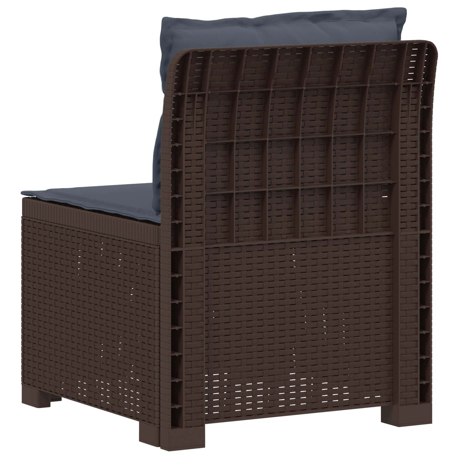 vidaXL Sofa Ogrodowa 1-osobowa z Poduszkami w Wyglądzie Rattanowym PP