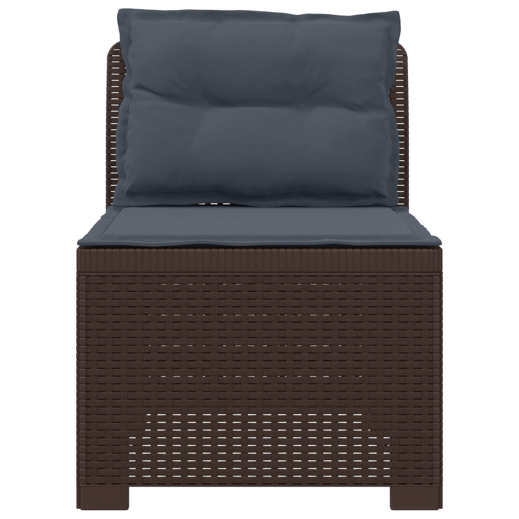 vidaXL Sofa Ogrodowa 1-osobowa z Poduszkami w Wyglądzie Rattanowym PP